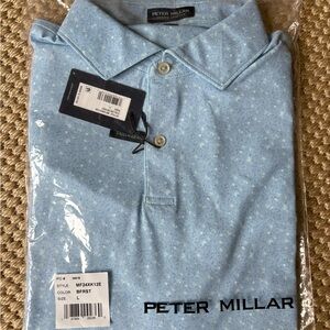 BNWT Blue Floral Peter Millar Men's Golf Shirt